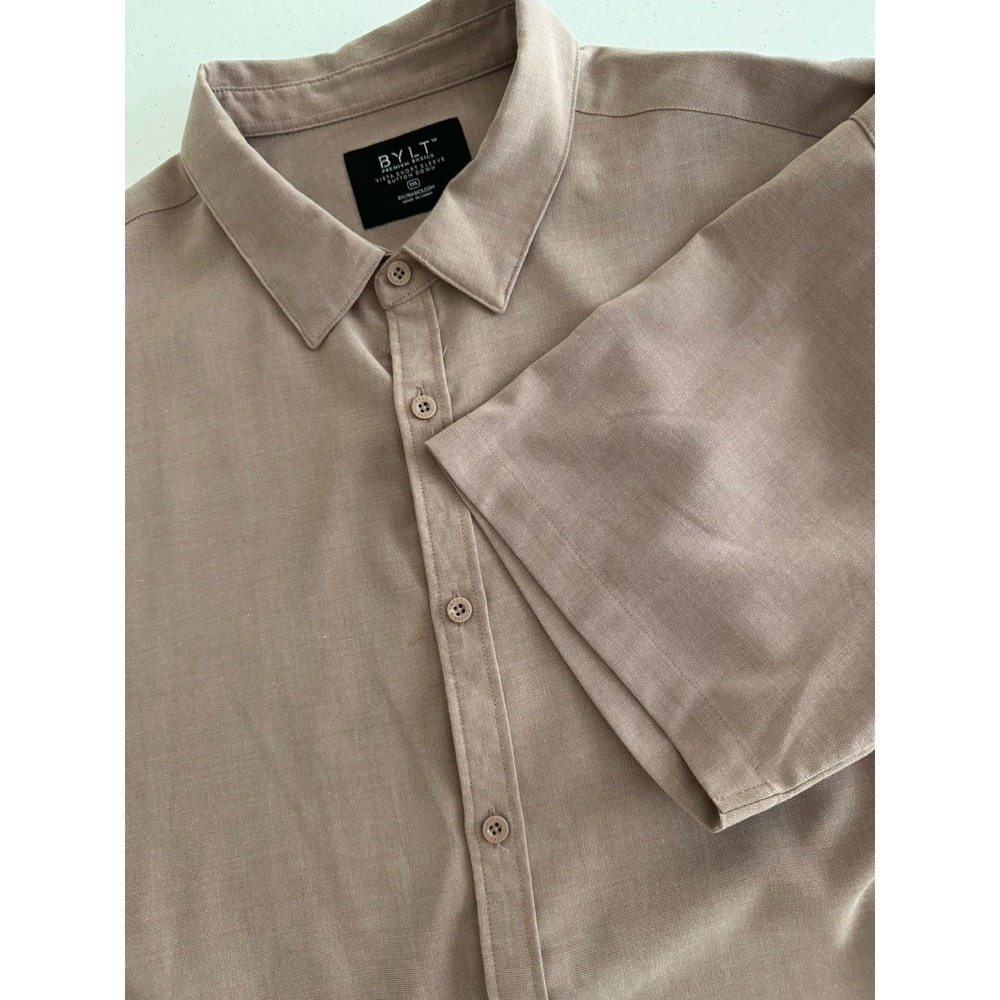 BYLT Premium Basics Vista Men's 3XL Mauve Button Up S/S Shirt Stretch Preppy